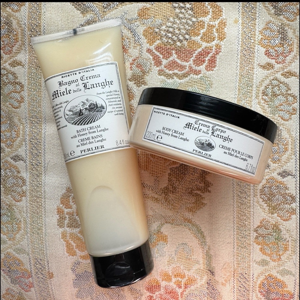 Perlier Honey Langhe‎ Rich Body Cream 6.7 oz & Bath Cream 8.4 oz NEW & SEALED - Picture 7 of 8